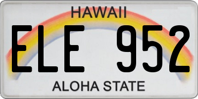 HI license plate ELE952