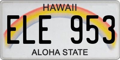 HI license plate ELE953