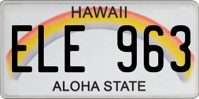 HI license plate ELE963