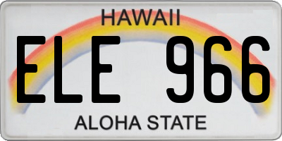 HI license plate ELE966