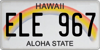 HI license plate ELE967