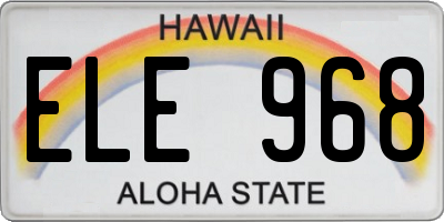 HI license plate ELE968