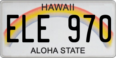HI license plate ELE970