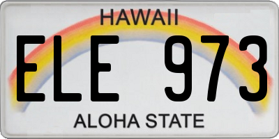 HI license plate ELE973