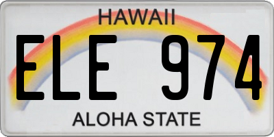 HI license plate ELE974