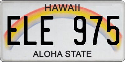 HI license plate ELE975