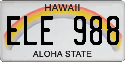 HI license plate ELE988