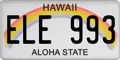 HI license plate ELE993