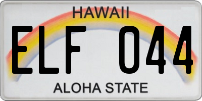 HI license plate ELF044