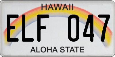 HI license plate ELF047