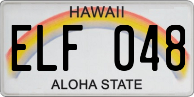 HI license plate ELF048