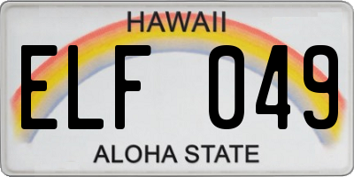 HI license plate ELF049