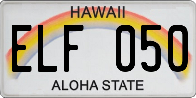 HI license plate ELF050
