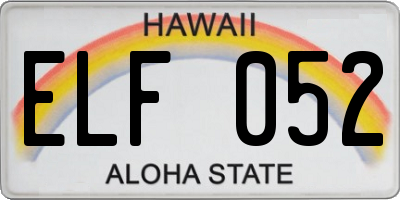 HI license plate ELF052