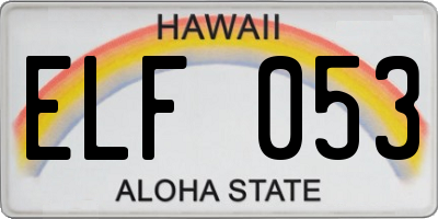 HI license plate ELF053