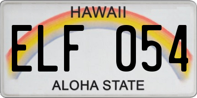 HI license plate ELF054