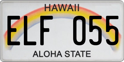 HI license plate ELF055
