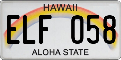 HI license plate ELF058