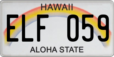 HI license plate ELF059