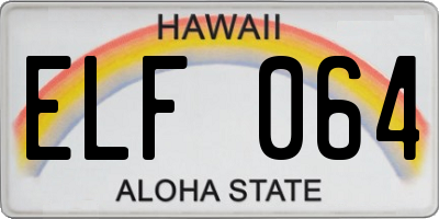 HI license plate ELF064