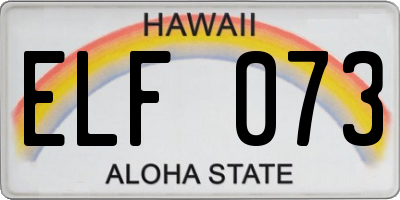 HI license plate ELF073