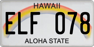 HI license plate ELF078