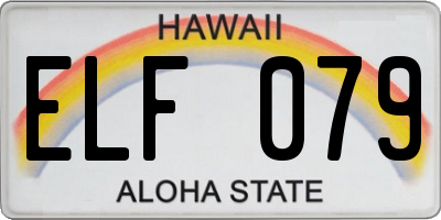 HI license plate ELF079