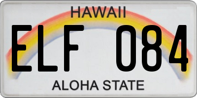 HI license plate ELF084