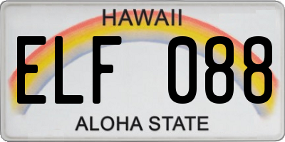 HI license plate ELF088