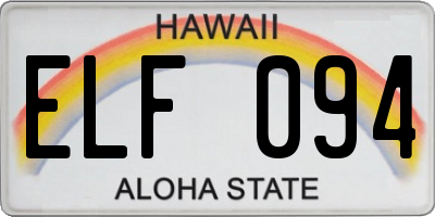 HI license plate ELF094