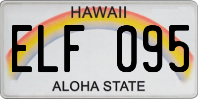 HI license plate ELF095