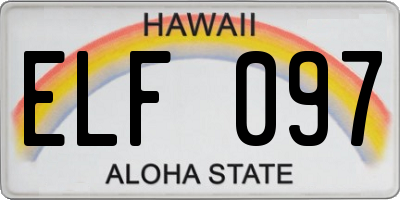 HI license plate ELF097