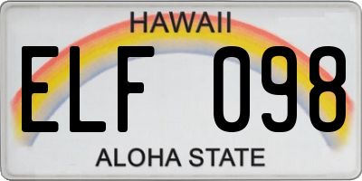 HI license plate ELF098