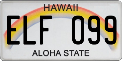 HI license plate ELF099