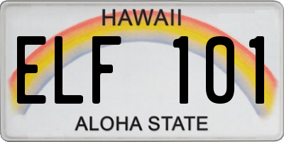 HI license plate ELF101