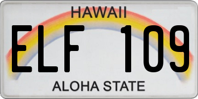 HI license plate ELF109