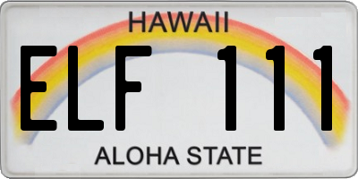 HI license plate ELF111