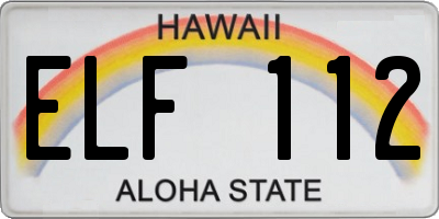 HI license plate ELF112