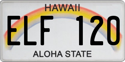 HI license plate ELF120
