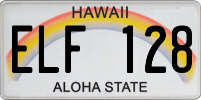 HI license plate ELF128