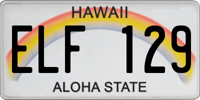 HI license plate ELF129