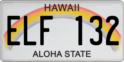HI license plate ELF132