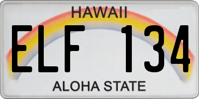 HI license plate ELF134