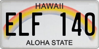 HI license plate ELF140