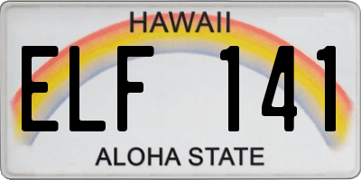HI license plate ELF141