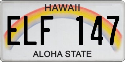 HI license plate ELF147