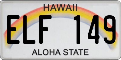 HI license plate ELF149