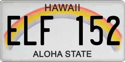 HI license plate ELF152