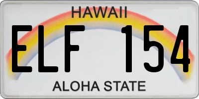 HI license plate ELF154