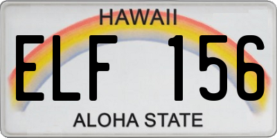 HI license plate ELF156